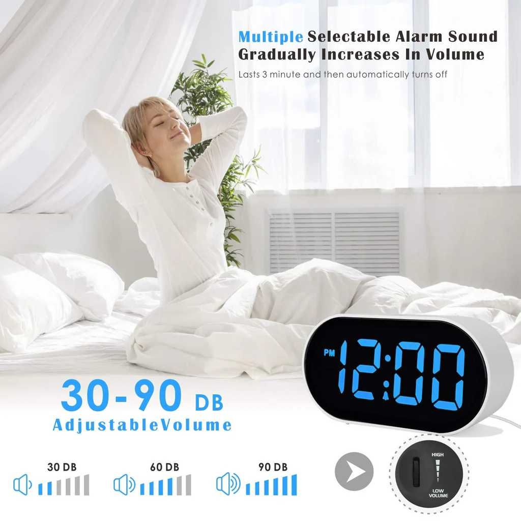 Budzik, zegar LED zasilany USB