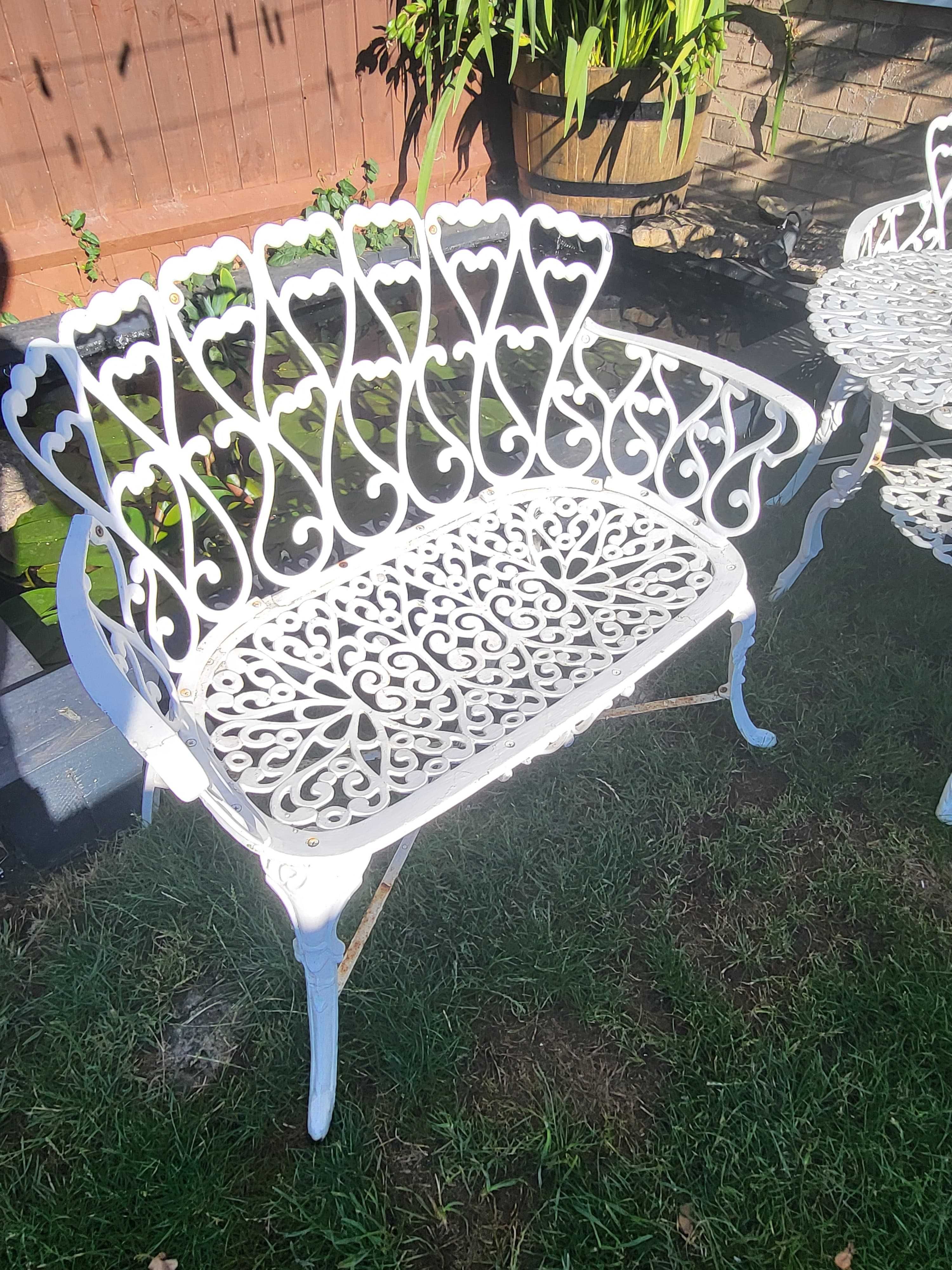 Aluminiowe meble ogrodowe. zestaw w stylu  francuski dworek. Unikat