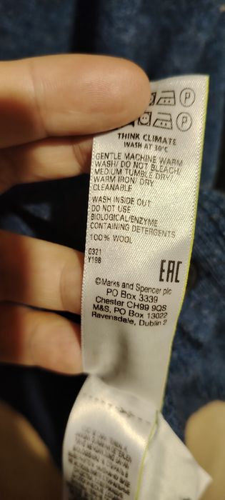 Elegancki długi kardigan oversize Marks & Spencer – XL, granatowy