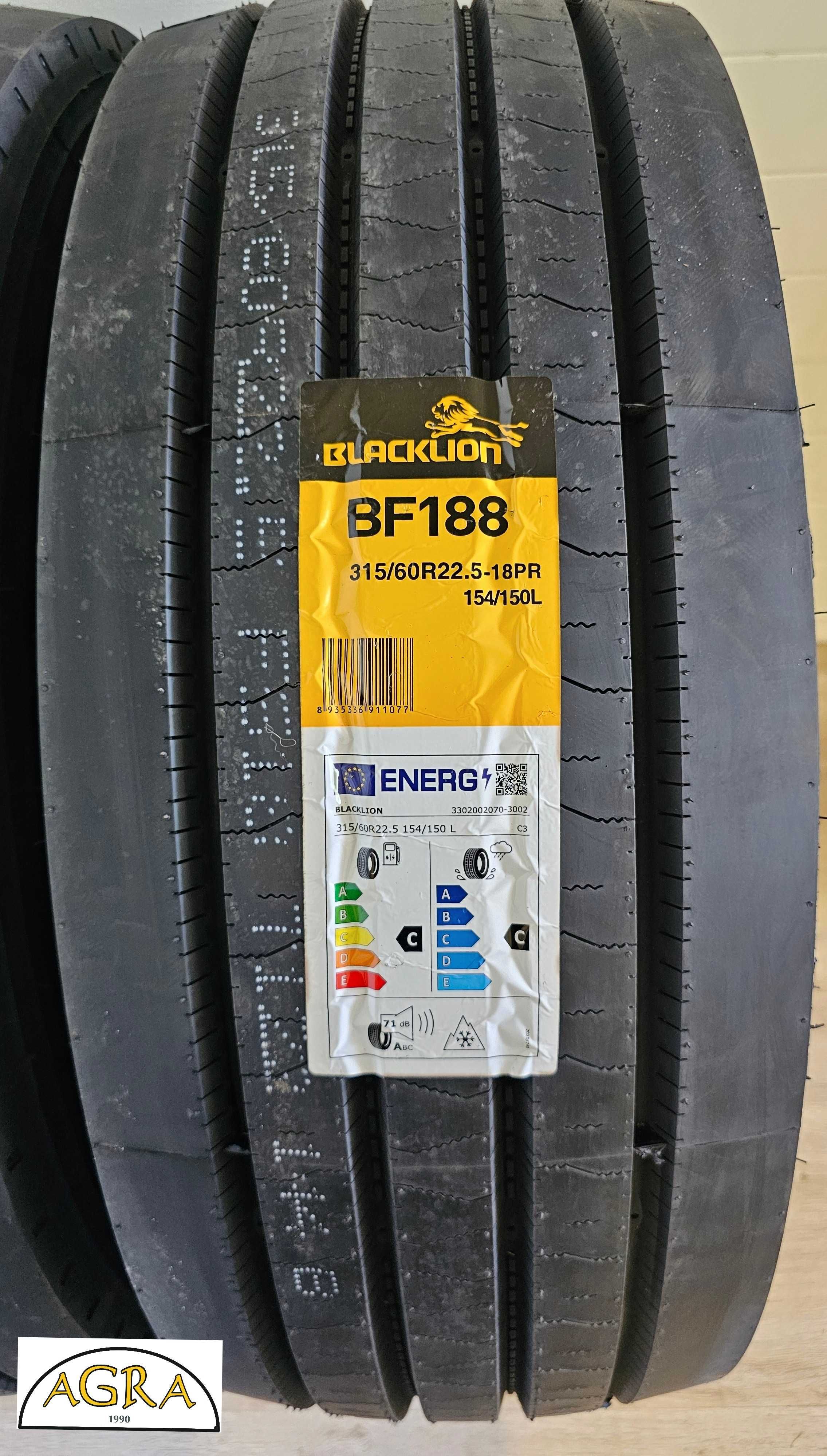 315/60R22.5 (1190netto) BLACKLION  BLACK LION opona opony nowa przód