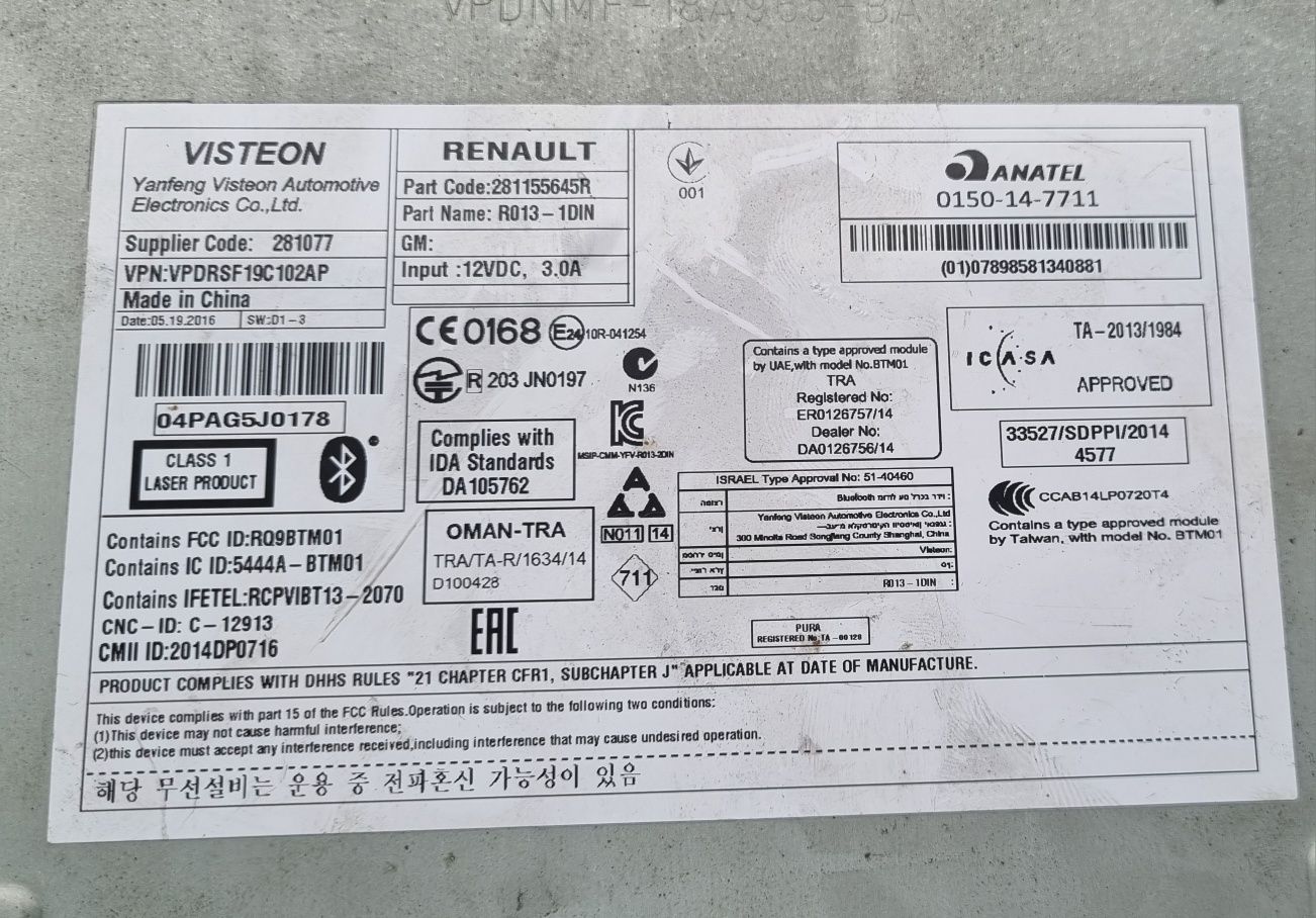 Renault master III,trafic radio Bluetooth mp3 usb