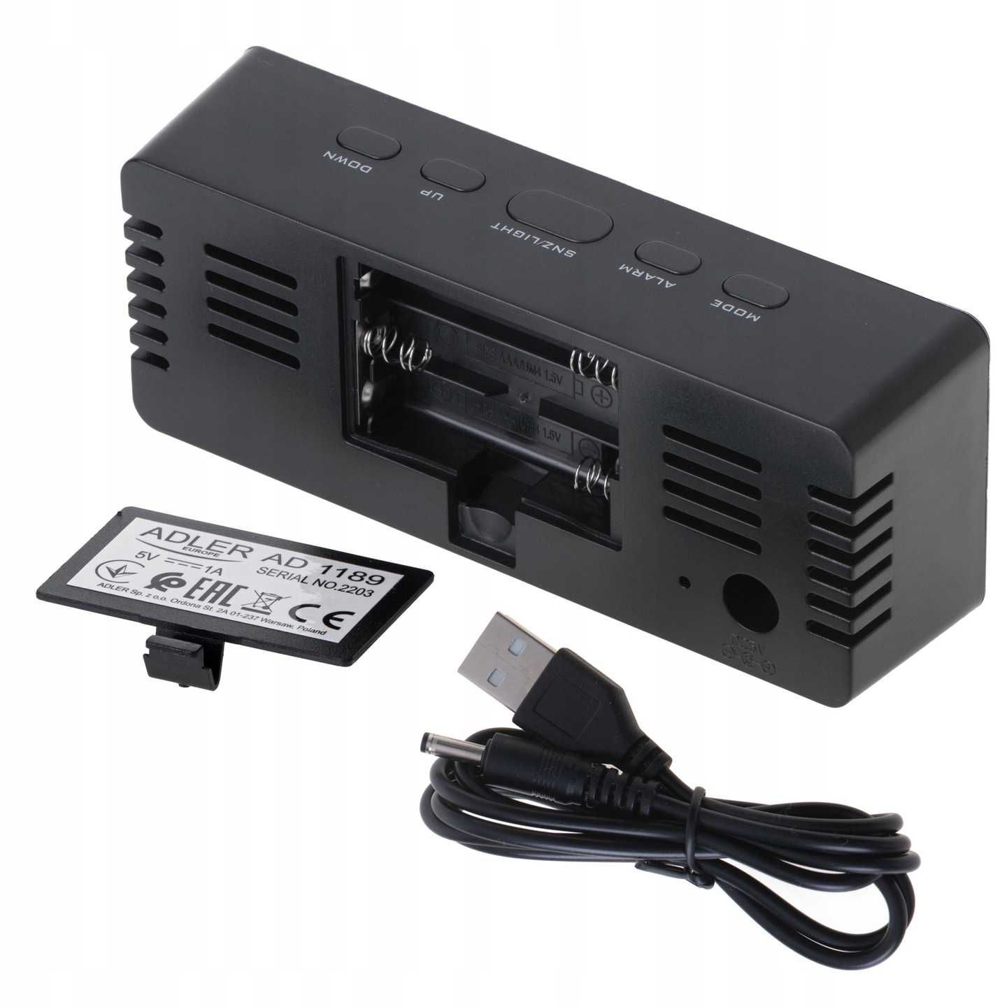 Zegar elektroniczny budzik cyfrowy termometr LED