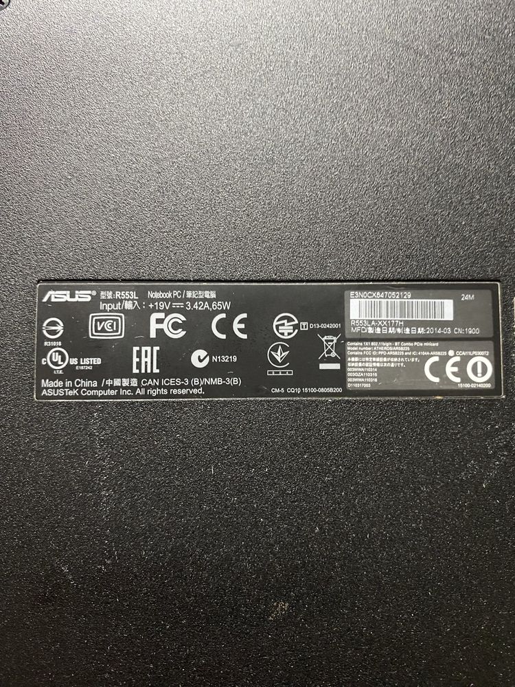 Ноутбук Asus R553L 15.6"/6GB RAM/500GB HDD! N1781