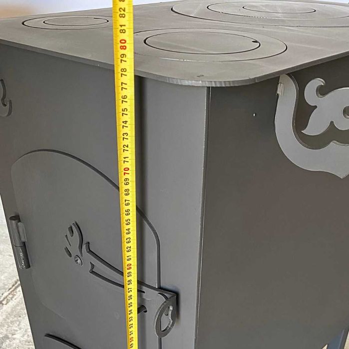 Буржуйка, піч на дровах, до 100кв.м печь с тремя конфорками, сталь 4мм