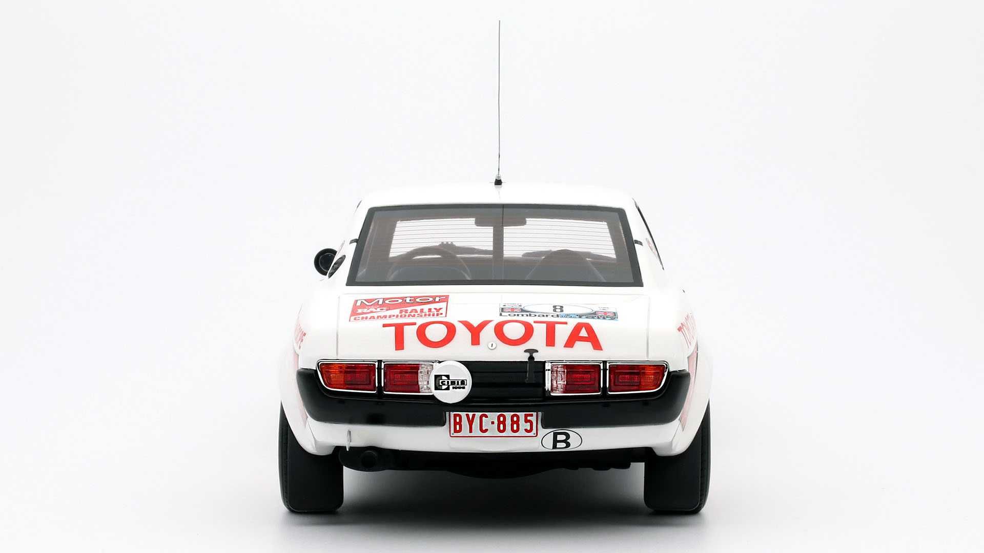 Model 1:18 Otto Toyota Celica RA21 2000GT #8 Rally RAC Lombard 1977