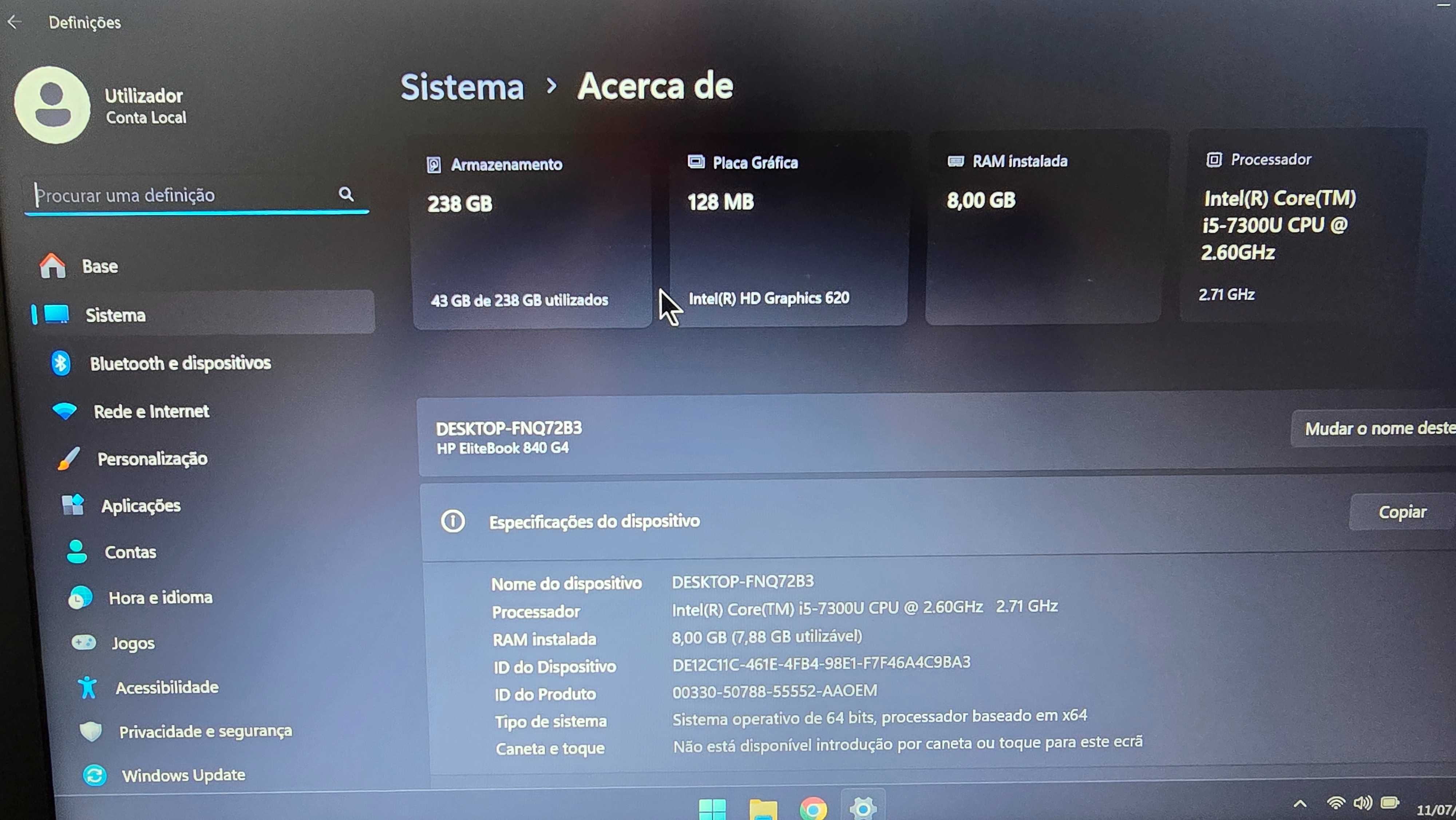 Portatil HP 14" i5, 8gb Ram, SSD