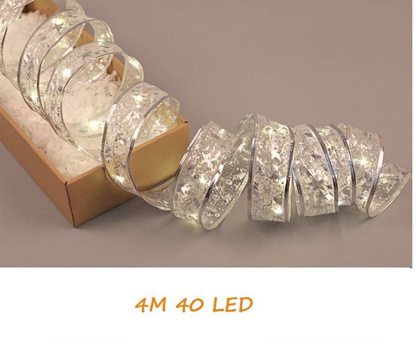 łańcuch świetlny led 4m w ozdonej taśmie 4 szt.