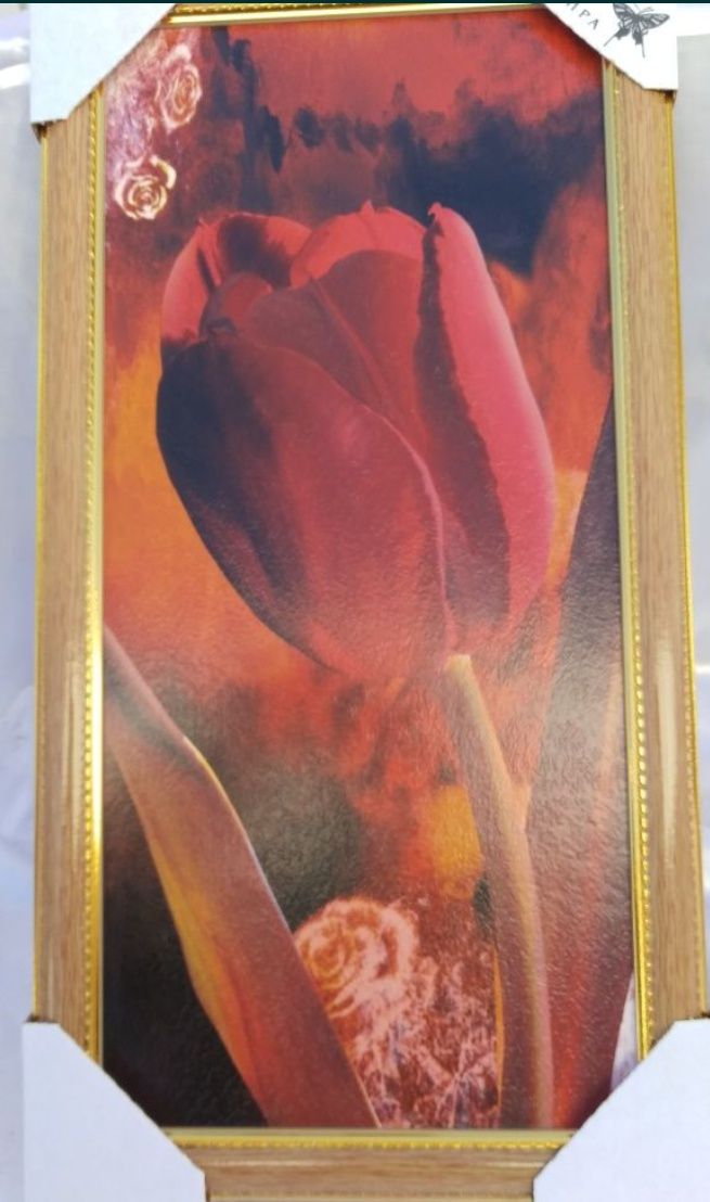 Картина репродукция "Цветы" 25х55 см.