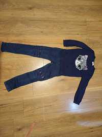 Фирменные набор с паетками джинсы скини и свитер для девочки 5-6-7 лет