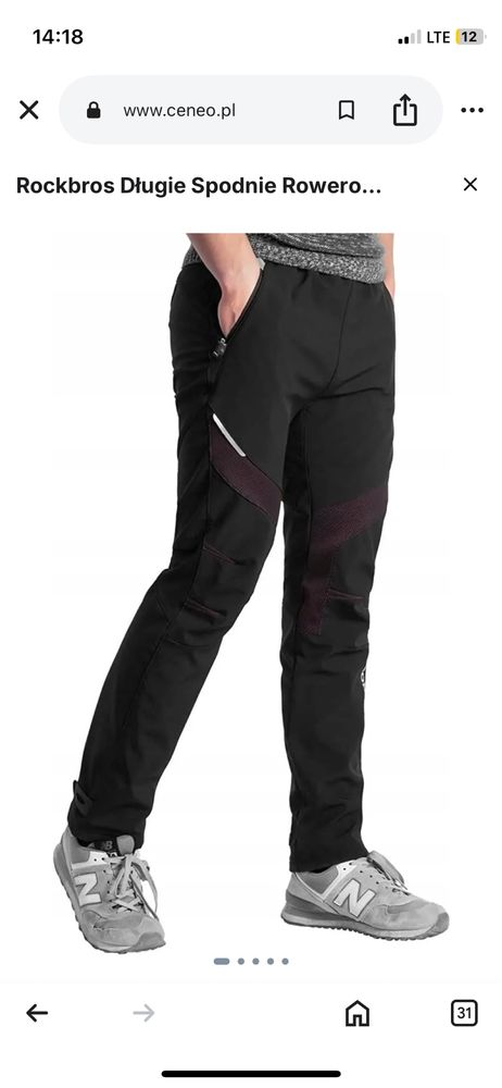 Nowe spodnie rowerowe Rockbros Zimowe 4XL