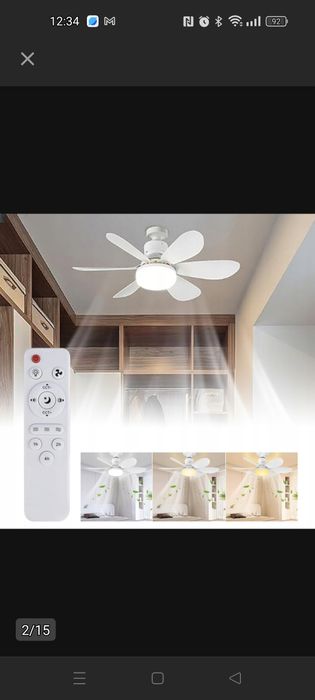 2W1 lampa wisząca sufitowa z wiatrakiem 52 CM PILOT