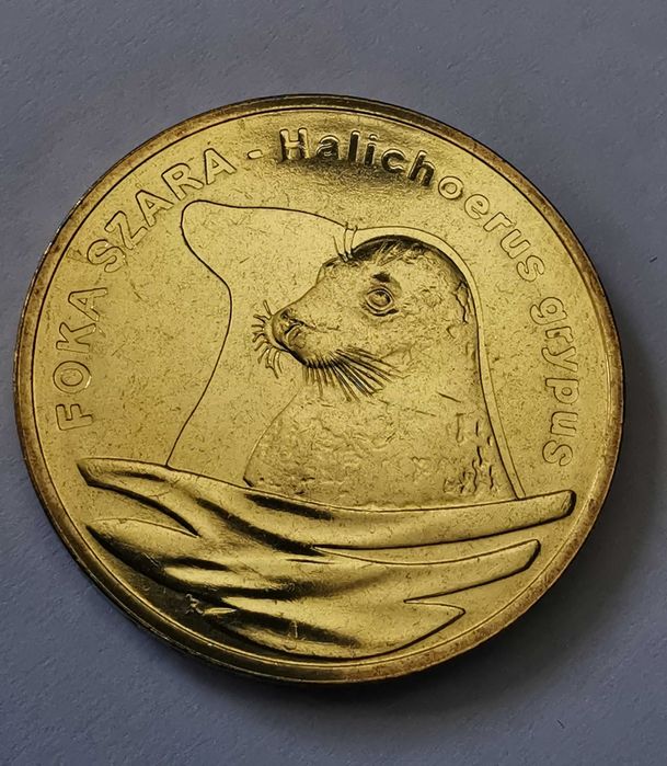 Monety 2zł - foka szara, puchacz, sokół wędrowny, świstak