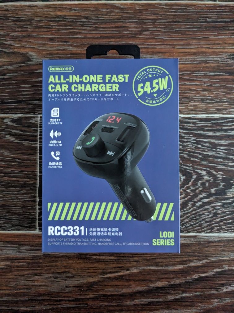 Блок Remax,АдаптерFM модуль,зарядний кабель, шнурок, USB,Type-C
