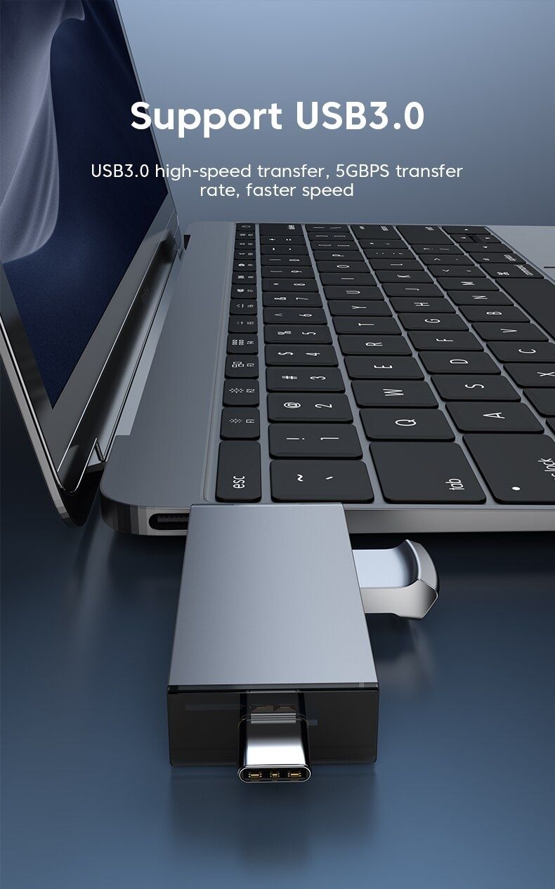 Wielofunkcyjny czytnik kart USB 3.0 7 w 1, szybki przenośny uniwersaln