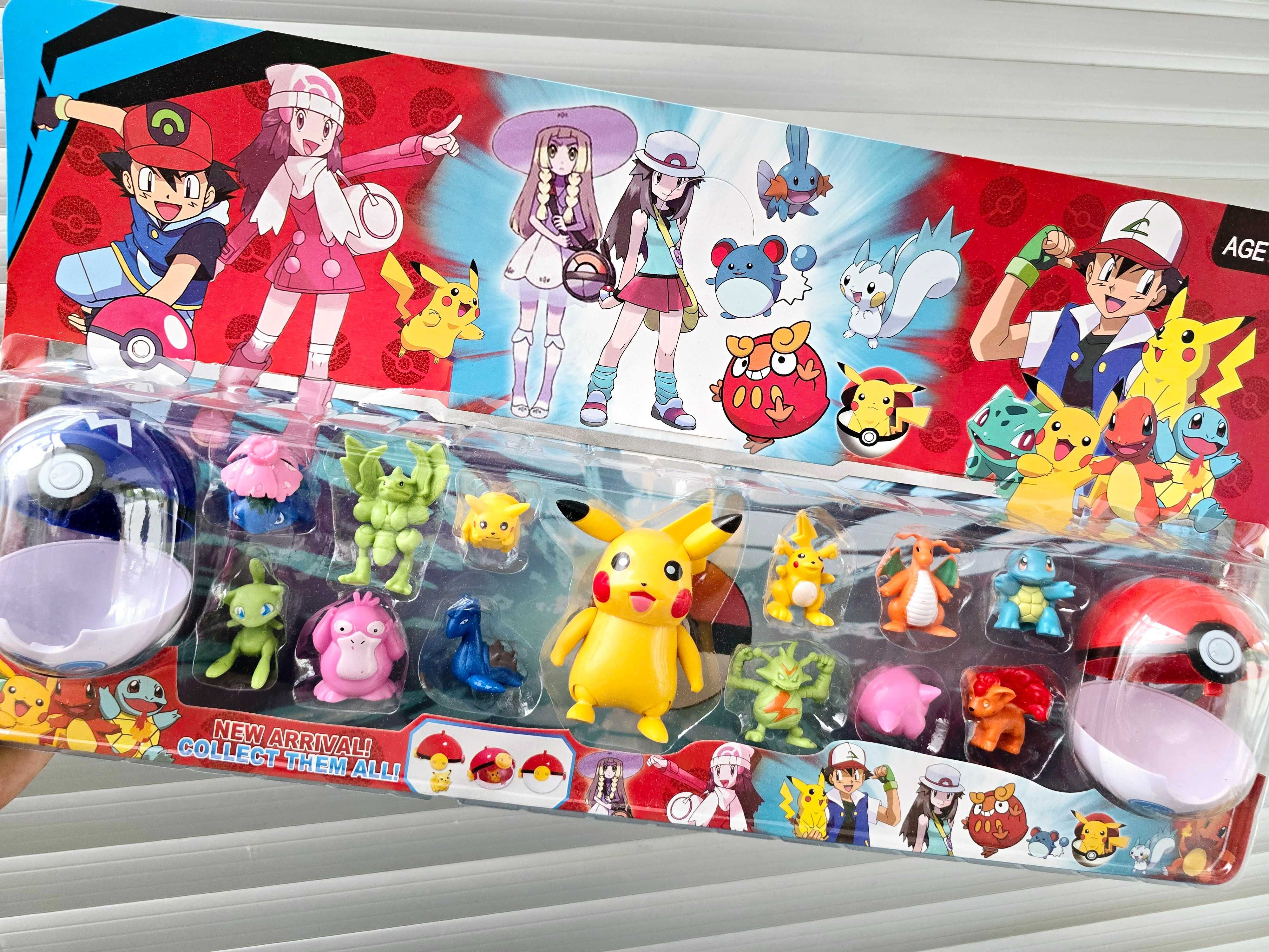 Figurki pokemonów duży zestaw zabawka + pokeball _nowe pikachu