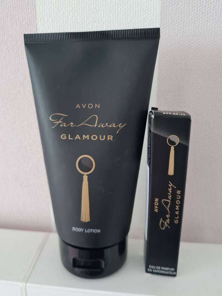 Avon Far Away Glamour perfumetka balsam zestaw NOWY