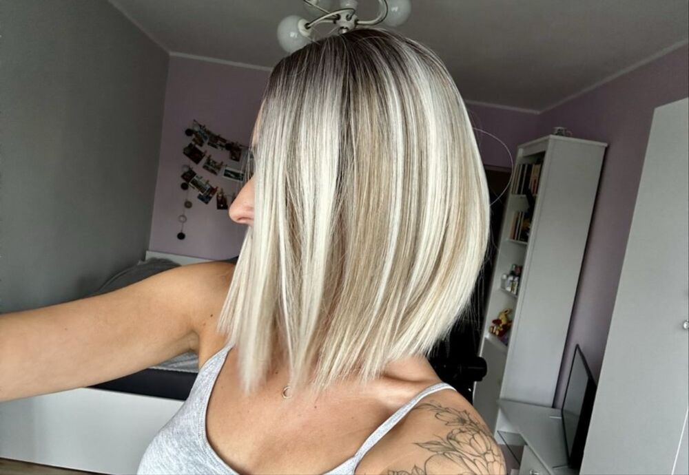 Peruka blond bez grzywki