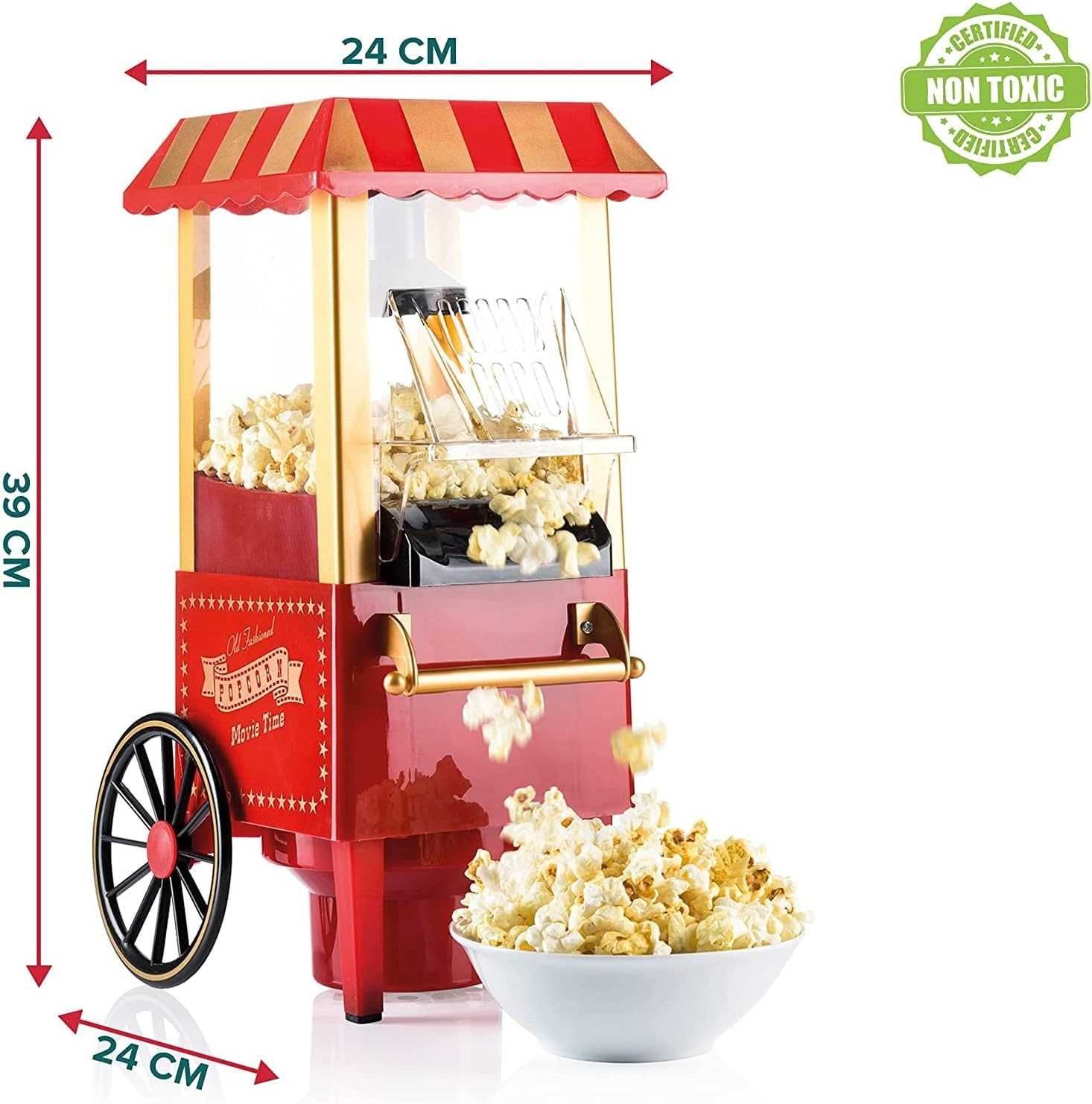 HIT Maszyna do popcornu w stylu retro BEZTŁUSZCZOWA gorące powietrze
