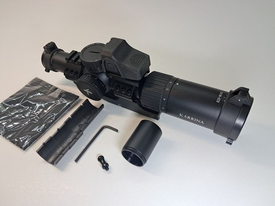 Оптичний приціл з коліматором KARRINA ED-MAX 1-6x24 IR SFP