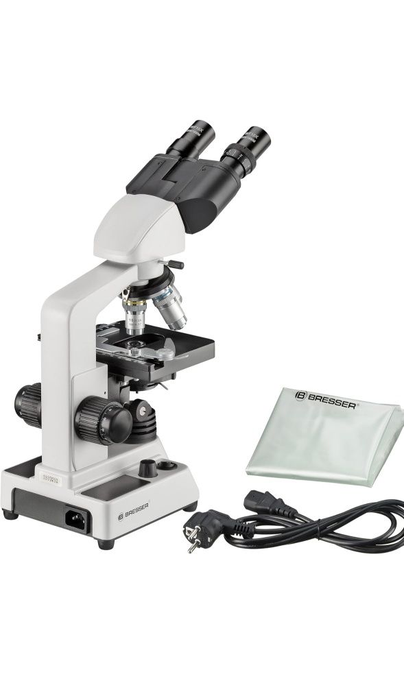 Bresser Bino Mikroskop Dwuokularowy, Czarny, 40x-1000x