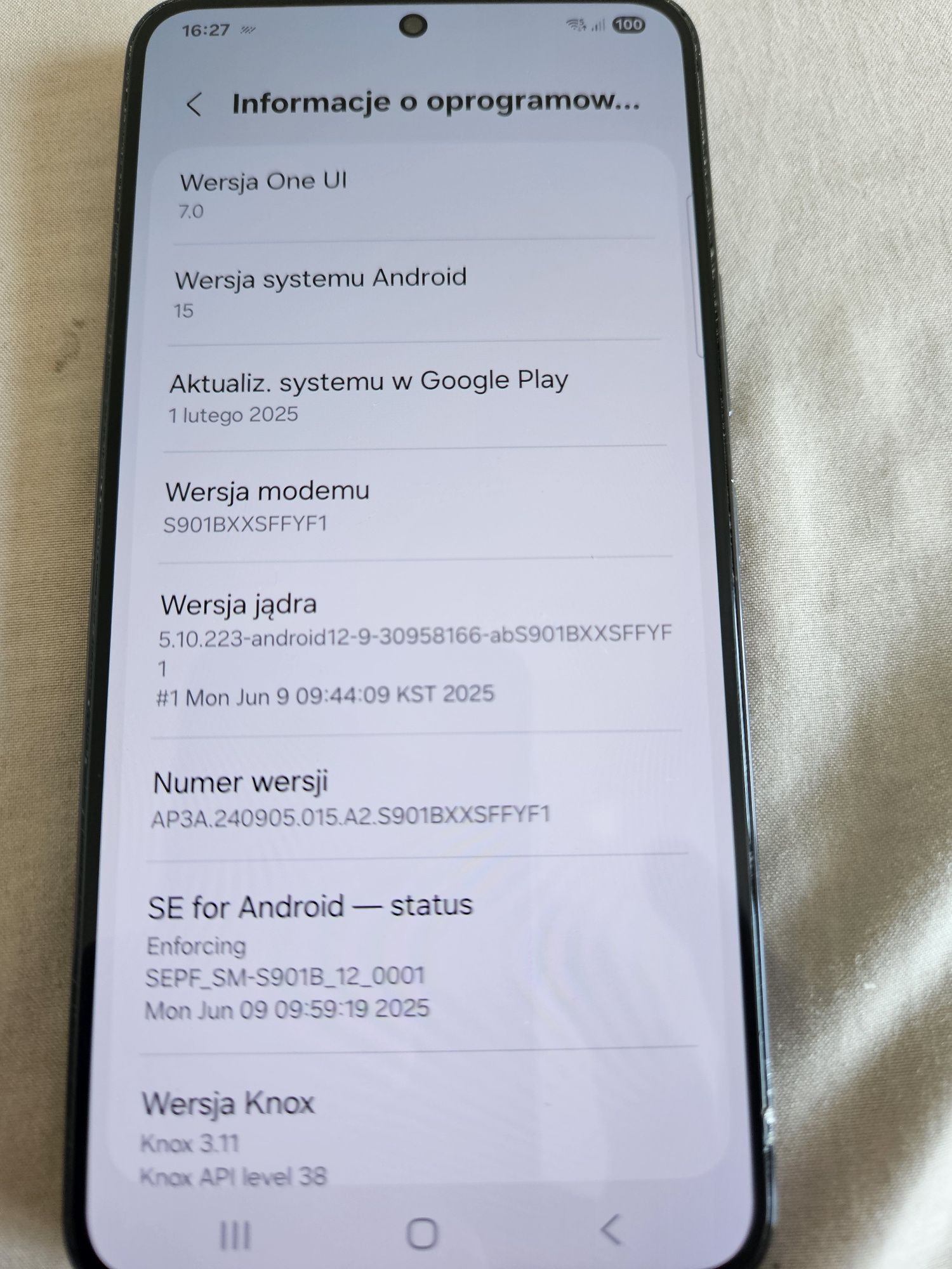 Samsung S22 MediaExpert Android 15