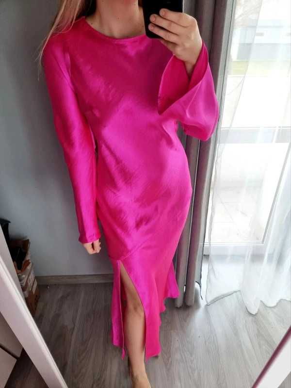 Sukienka satynowa w kolorze różowym rozmiar XL 42 TopShop