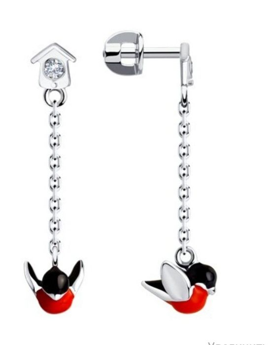 Пусети бренд SOKOLOV. Срібло,фіаніт недраг.. Вага 2.86г