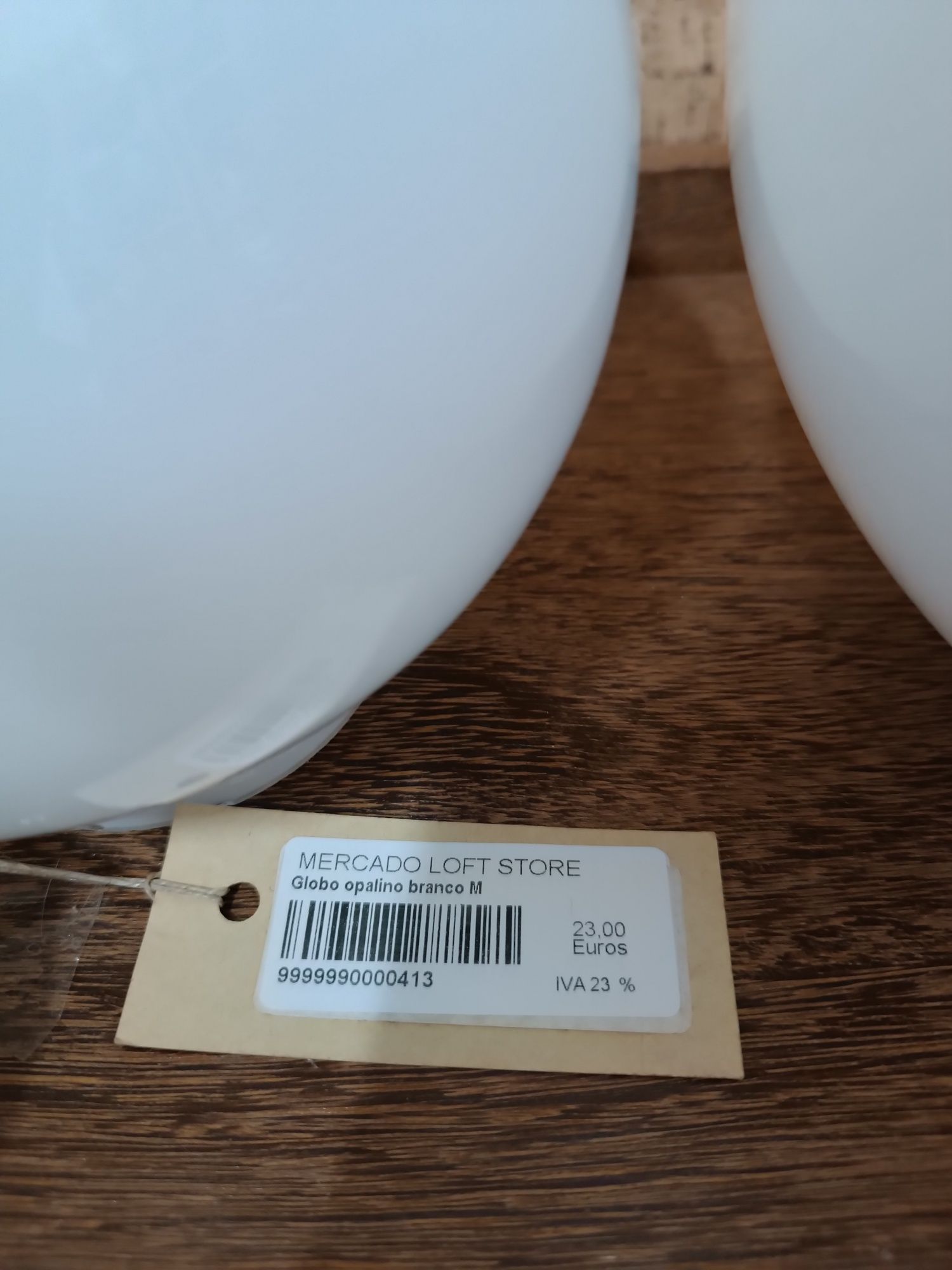 3x Globos opalino brancos