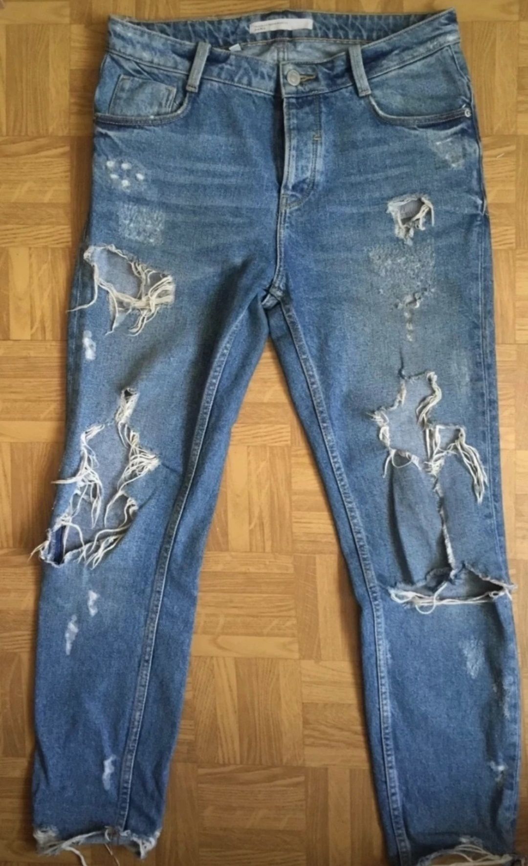 NOWE spodnie dżinsowe Ripped jeans boyfriend moimfit vintage ZARA xs/s