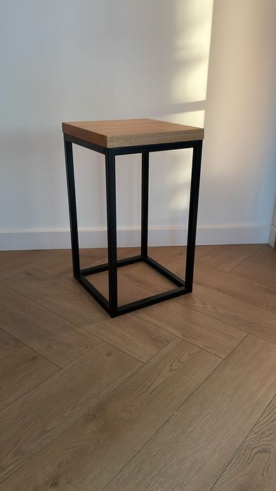 Kwietnik loft,Stojak na kwiaty, półka dąb