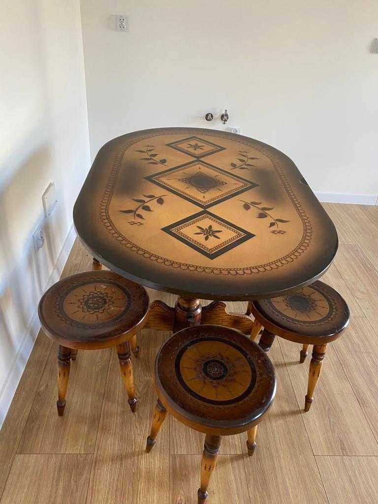 Stół stolik ława ręcznie rzeźbione