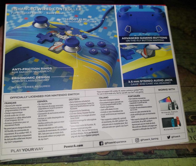 Comando com Fios POWER A Nintendo Switch Enhanced Sonic Boost