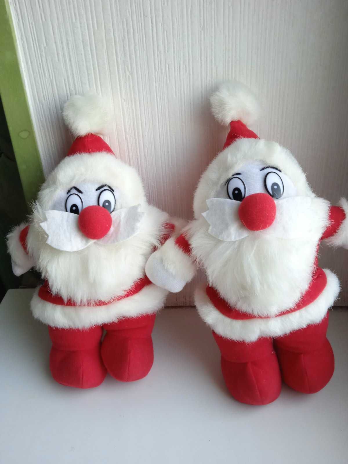 Пара новорічних м'яких іграшок - Санта, Дід Мороз 25 см. Ціна за 2