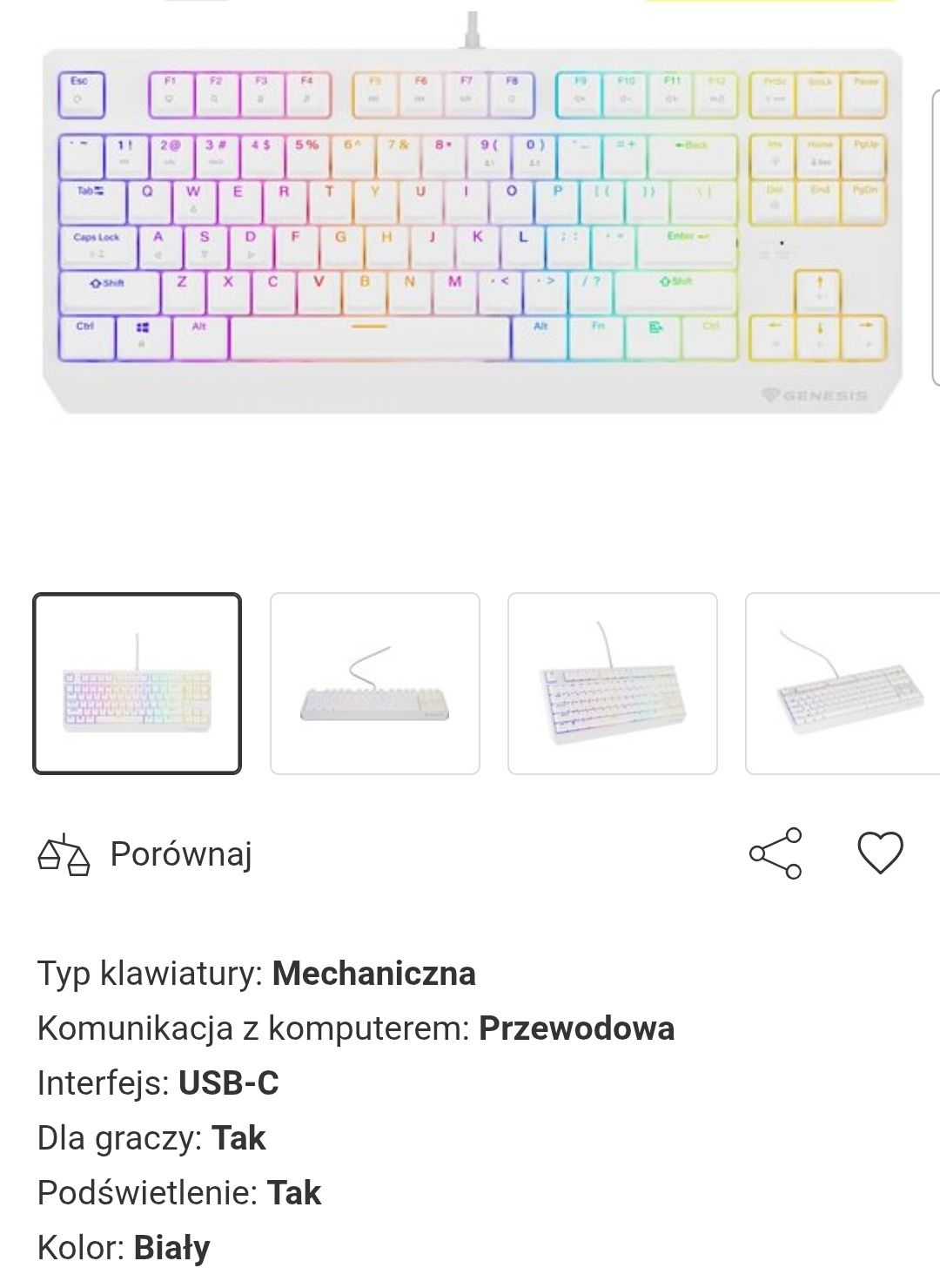 Klawiatura GENESIS Thor 230 TKL