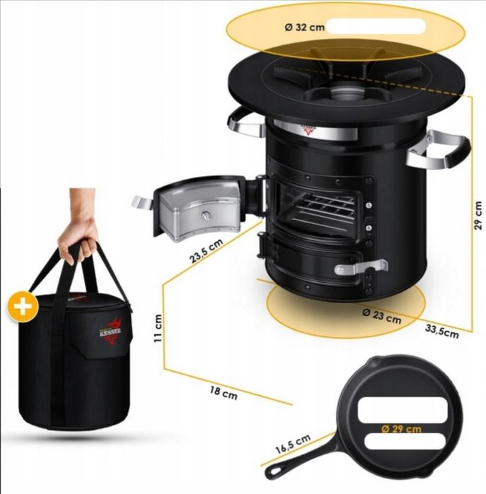 Mini piecyk na drewno kuchenka