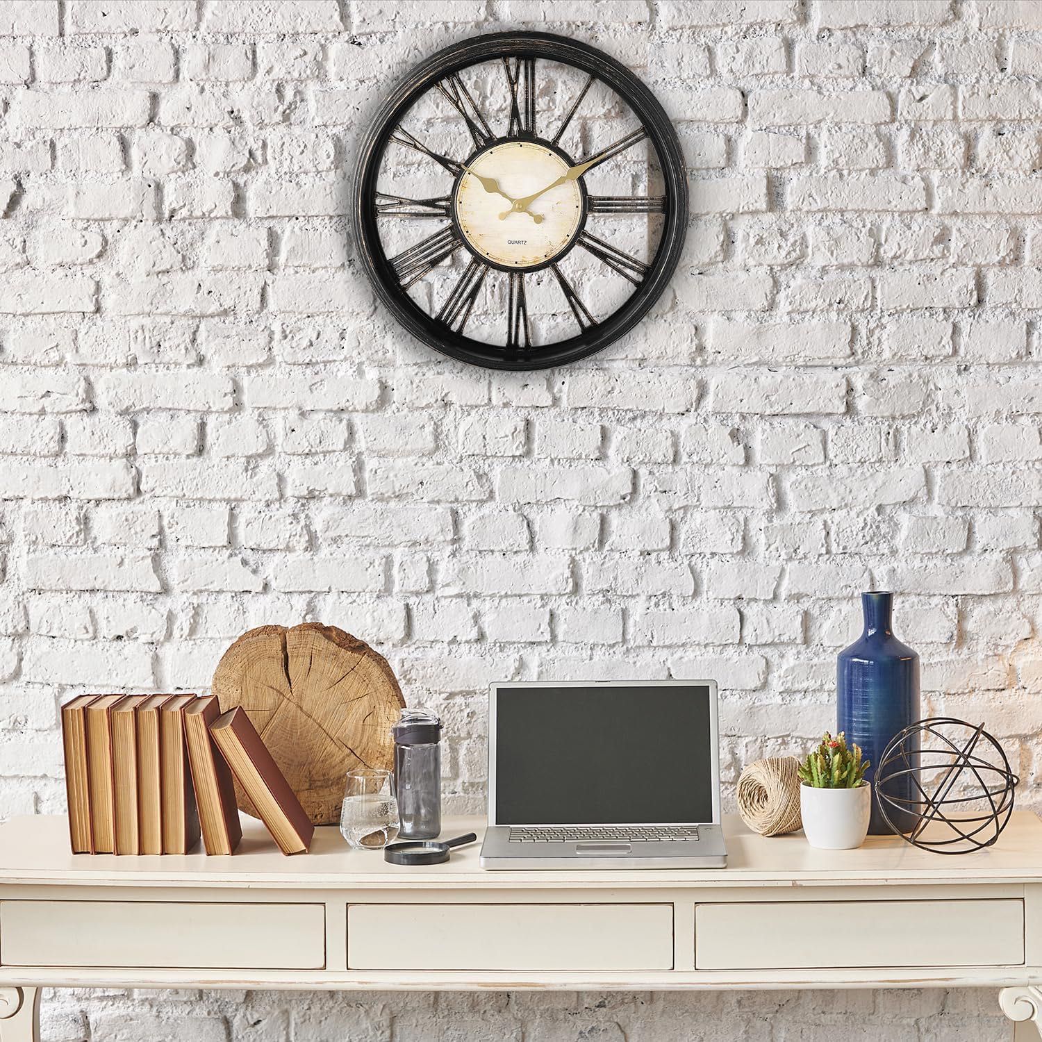 Zegar ścienny w stylu vintage 40 cm z cyframi rzymskim