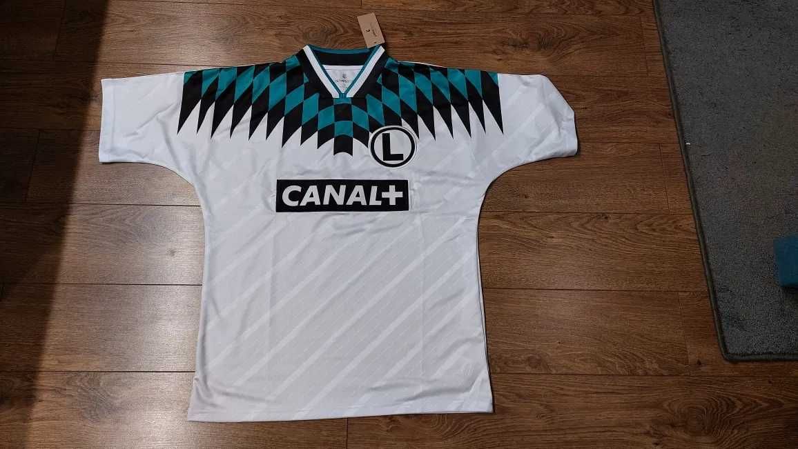 Koszulka Retro Legia Canal + Biała , prezent , nowa