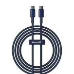 Kabel Baseus Tungsten Gold USB-C / USB-C 100W 2m - granatowy