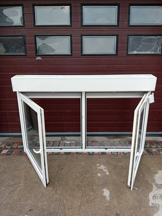 Okno dwuskrzydłowe z roletą zewnętrzną 213x135 plastikowe DOWÓZ KRAJ