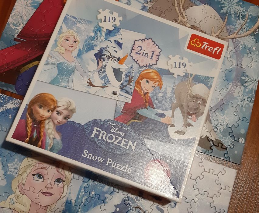 HIT  Puzzle FROZEN firmy Trefl 2× 119 szt stan idealny!!!