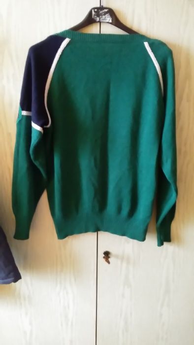 Sweter zielony granatowy