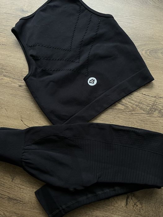 Strój do ćwiczeń, komplet Gym Glamour czarny