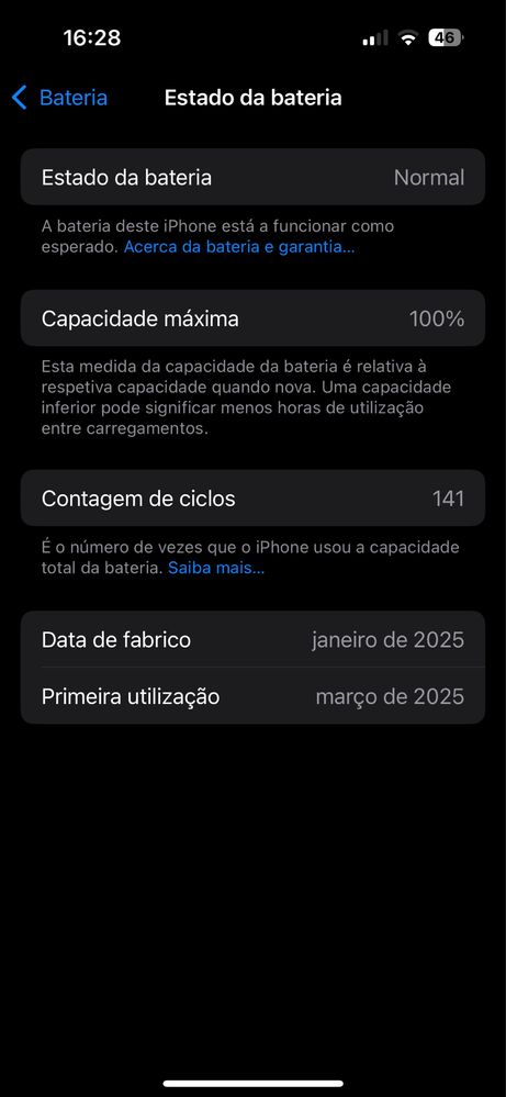 Iphone 16 branco - 128GB - Garantia até 2026.