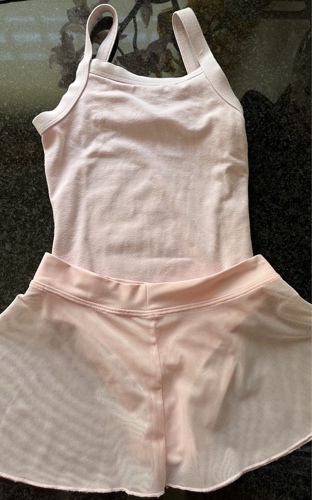 Maillot e saia de Ballet Rosa claro