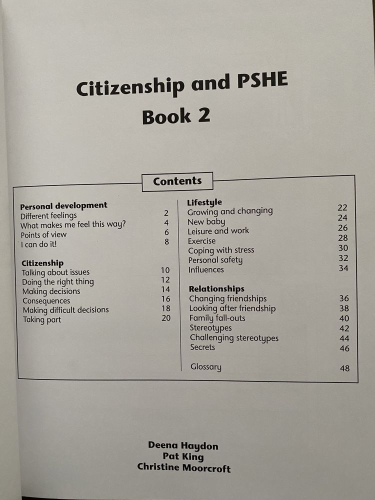 Citizenship and Personal Social and Health Education Book 2