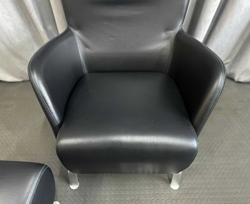 Шкіряний комплект крісло+пуф/шкіряне м'яке крісло/шкіряні крісла/меблі