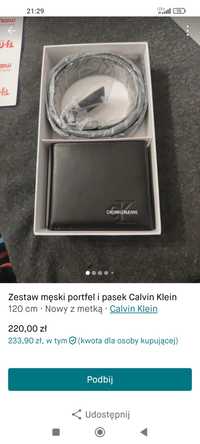 Zestaw męski portfel i pasek Calvin Klein