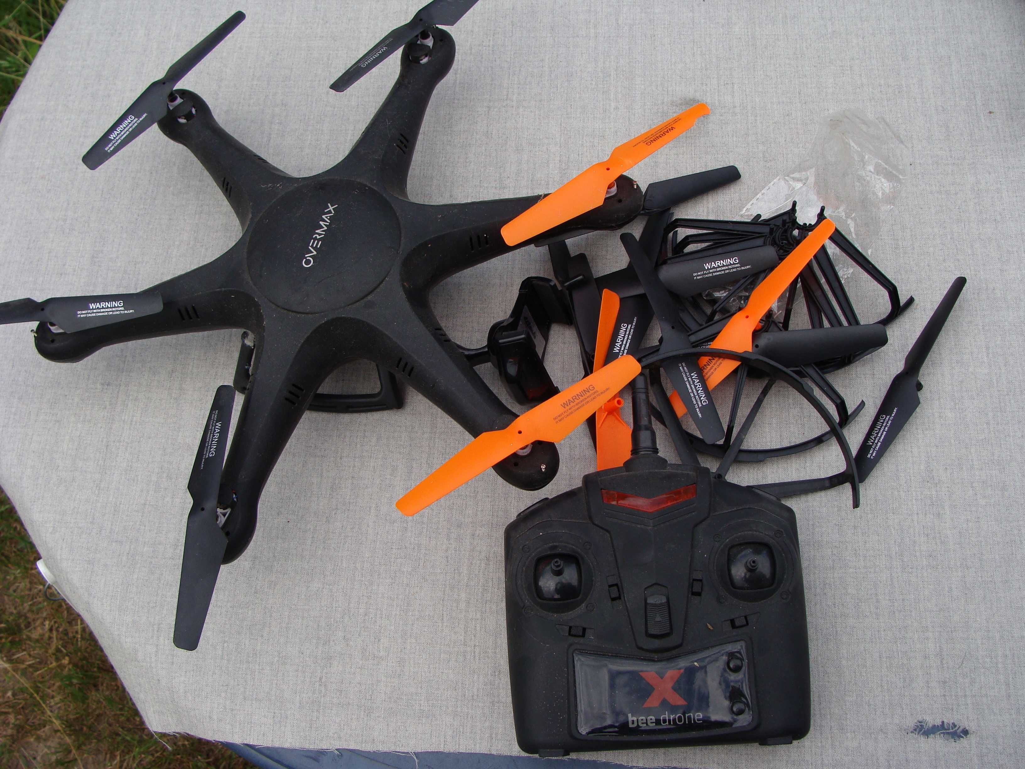 Mix dronów i części: Overmax 9.5 i 6.0, Rc136 itp