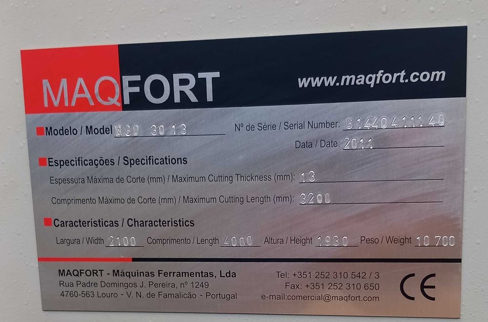 Conjunto Quinadeira e Guilhotina MAQFORT 3m