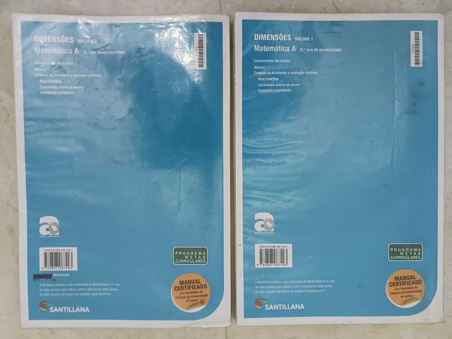 Manuais + Caderno de Atividades "Dimensões 11" - Matemática A